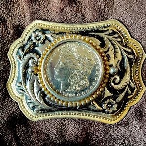 Morgan silver dollar buckle 1900